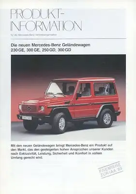 Mercedes-Benz G-Klasse W 463 Produkt-Informationen 8.1989