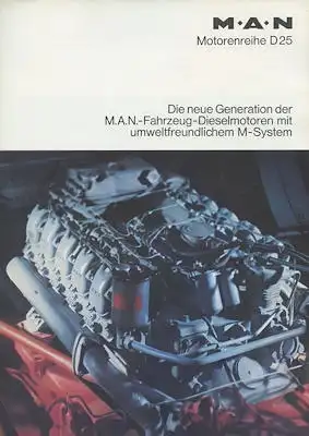MAN Diesel Motoren D 25 Prospekt 1970er Jahre