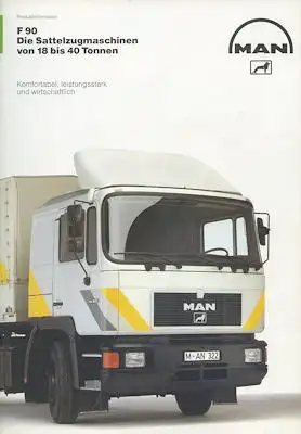 MAN F 90 Sattelzugmaschinen 18-40 Tonner Prospekt 1991
