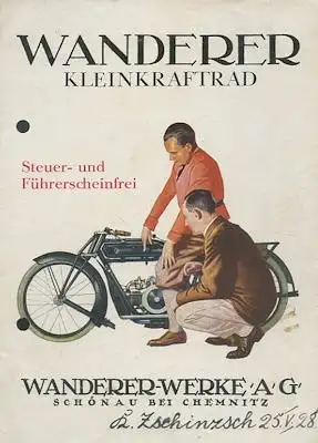 Wanderer Kleinkraftrad 184 ccm Prospekt 4.1928