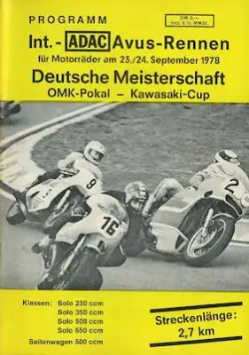 Programm AVUS ADAC 23./24.9.1978