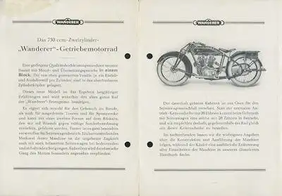 Wanderer 750 ccm Prospekt 1.1930