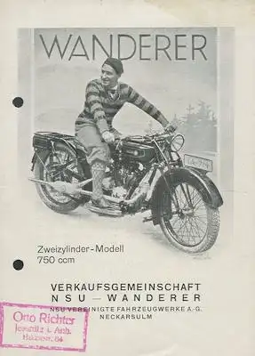 Wanderer 750 ccm Prospekt 1.1930