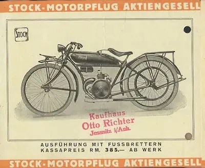 Stock Leichtmotorrad Prospekt 1927