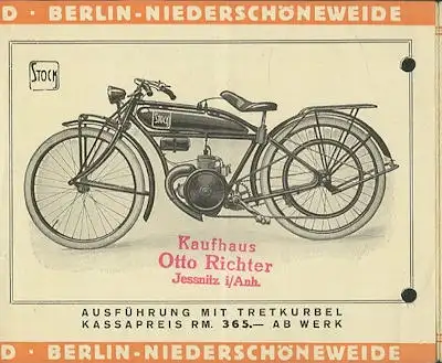 Stock Leichtmotorrad Prospekt 1927