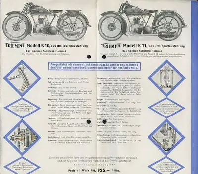 Triumph Programm 1929