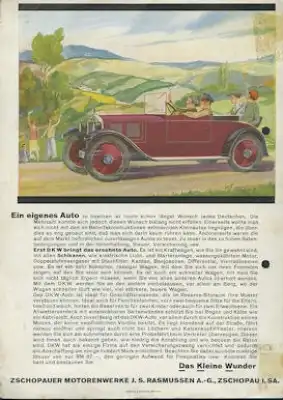 DKW Auto 584 ccm Prospekt ca. 1929
