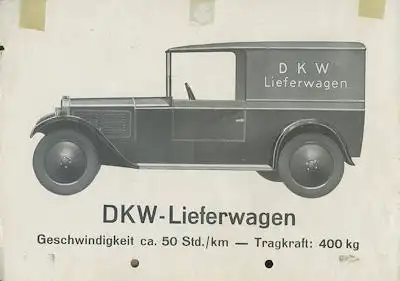 DKW Lieferwagen Prospekt ca. 1929