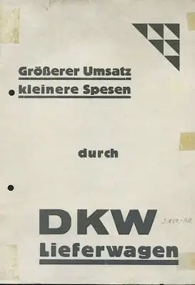 DKW Lieferwagen Prospekt ca. 1929