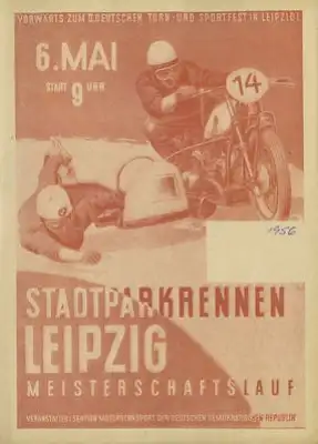 Programm Leipziger Stadtparkrennen 6.5.1956