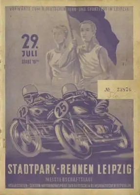 Programm Leipziger Stadtparkrennen 26.5.1957