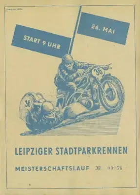 Programm Leipziger Stadtparkrennen 15.6.1958