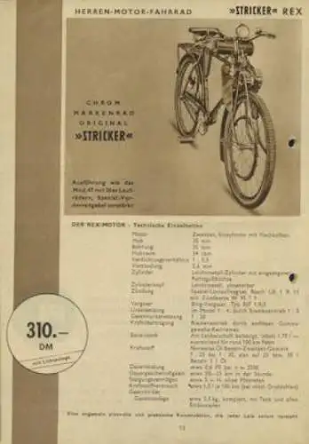 Stricker Fahrrad Programm 1950