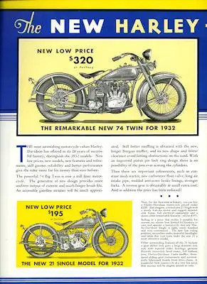 Harley-Davidson Programm 1932