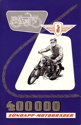 Zündapp 400 000 Motorräder Prospekt 1953