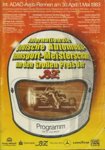 Programm AVUS 30.4./1.5.1983