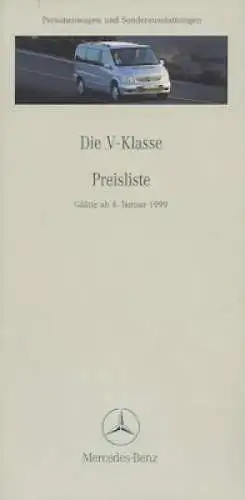 Mercedes-Benz V-Klasse Preisliste 1.1999