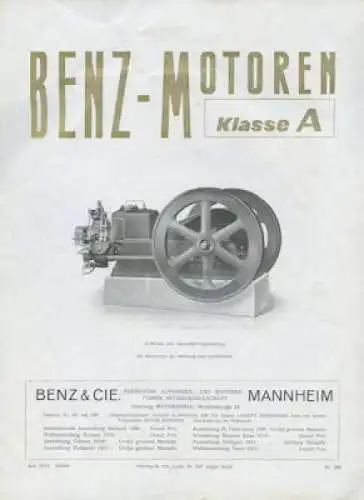 Benz & Cie. Motoren Klasse A Prospekt 1912