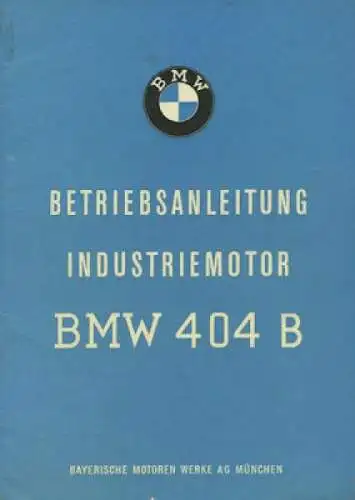 BMW Motor 404 B Bedienungsanleitung 9.1963