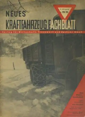 Das Kraftfahrzeug Fachblatt 1950 Heft 22/23