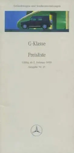 Mercedes-Benz G-Klasse Preisliste 2.1999