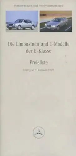 Mercedes-Benz E-Klasse Preisliste 2.1999