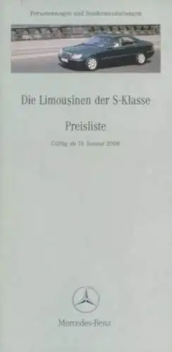 Mercedes-Benz S-Klasse Preisliste 1.2000