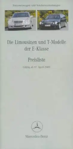 Mercedes-Benz E-Klasse Preisliste 4.2000