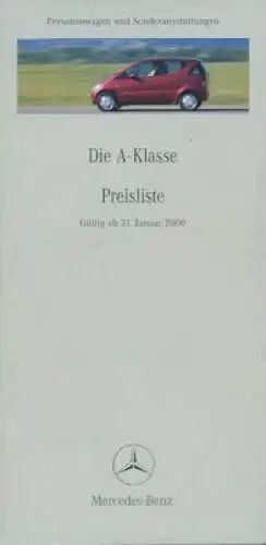 Mercedes-Benz A-Klasse Preisliste 1.2000