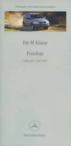 Mercedes-Benz M-Klasse Preisliste 6.2000