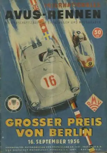 Programm AVUS AvD Grosser Preis von Berlin 16.9 1956