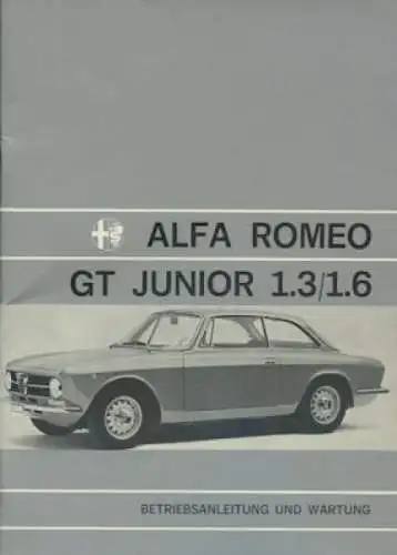 Alfa-Romeo GT 1300 1600 Junior Bedienungsanleitung 2.1974