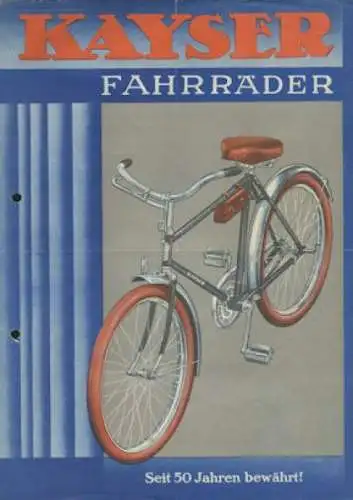 Kayser Fahrrad Prospekt 1930er Jahre