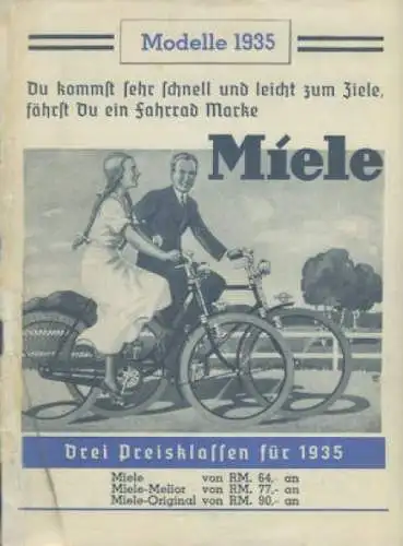 Miele Fahrrad und Motorrad Prospekt 1935