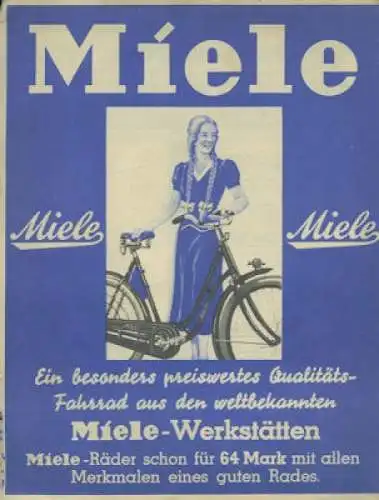 Miele Fahrrad Prospekt 2.1935