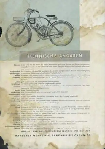 Wanderer Chrom-Motorfahrrad Prospekt 3.1931