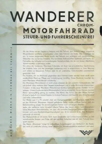 Wanderer Chrom-Motorfahrrad Prospekt 3.1931