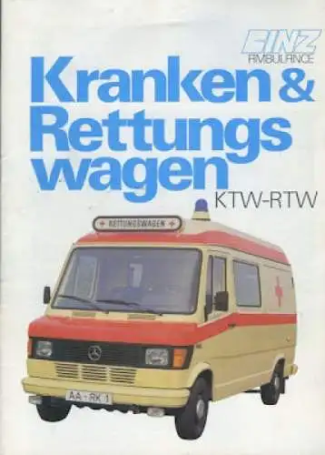 Mercedes-Benz Kranken- und Rettungswagen KTW-RTW Binz Prospekt 1980