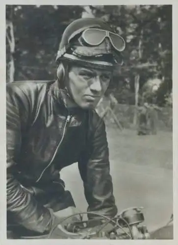 Ansichtskarte NSU Fahrer Oskat Steinbach 1950er Jahre