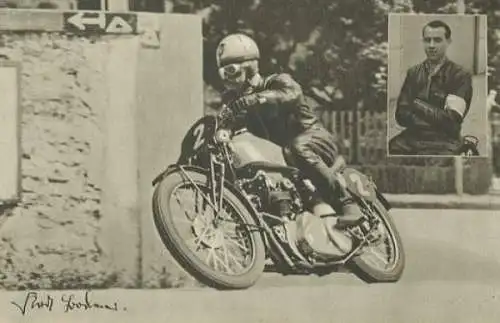 Ansichtskarte NSU Fahrer Karl Bodmer 1950er Jahre