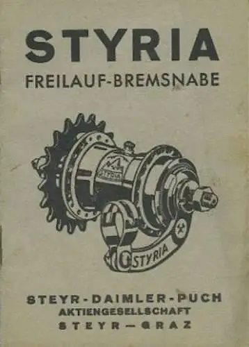 Steyr Styria Freilauf-Bremsnabe Bedienungsanleitung 11.1939