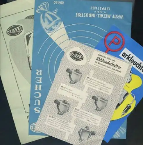 7 Hella Prospekte 1950er Jahre