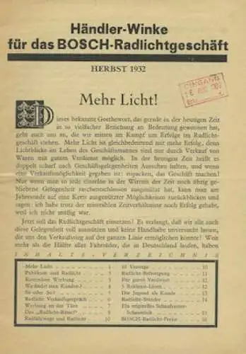 Bosch Radlicht 1932