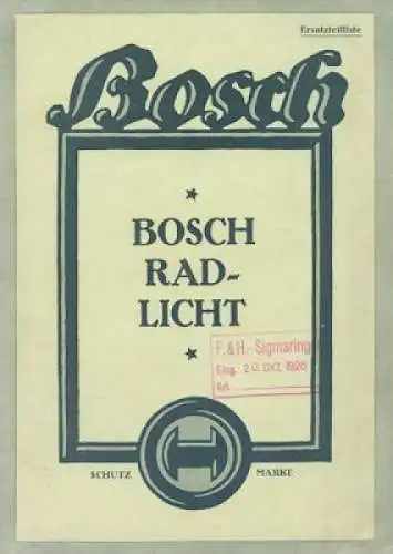 Bosch Rad-Licht Ersatzteilliste 8.1925