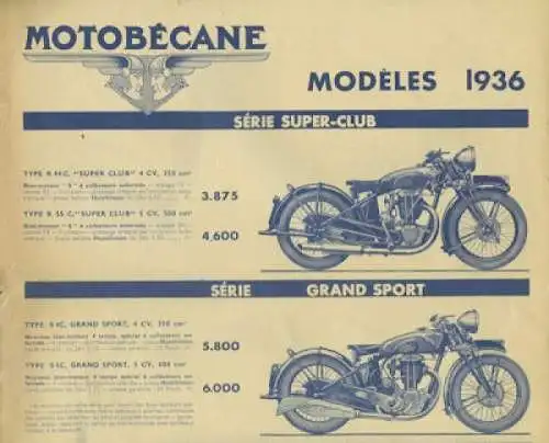 Motobecane Programm 1936