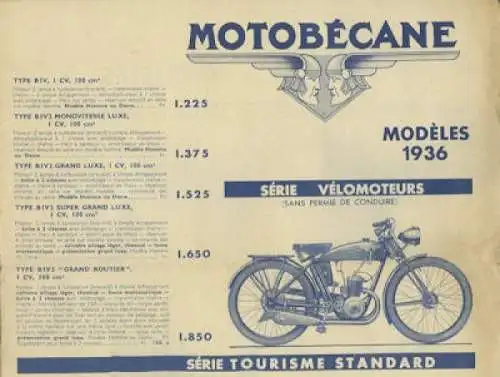 Motobecane Programm 1936