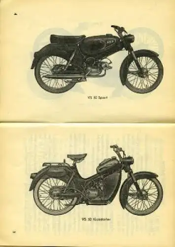 Puch 50 ccm Modelle Bedienungsanleitung 1958