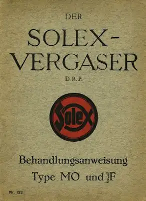 Solex Vergaser Type MO u. F ca. 1930