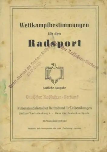 Wettkampfbestimmungen für den Radsport 1937