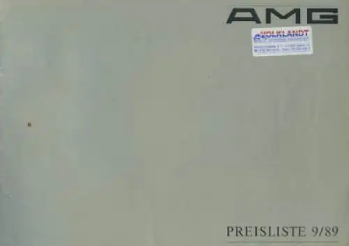 Mercedes-Benz AMG Preisliste 9/1989